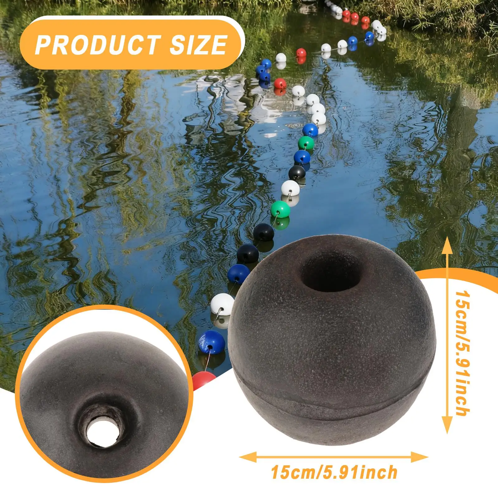 Rope Float Marine Buoyant Accessory Anchor Buoy for Sea Channel Pool Boating