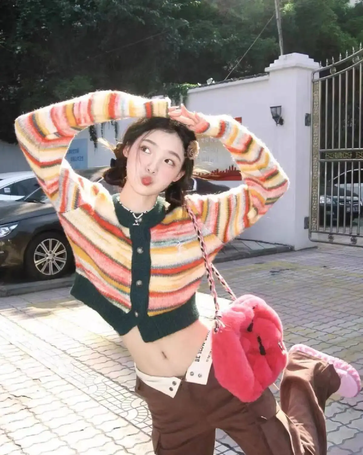 Bloom Plush Pink Backpacks Women 2023 New Vintage Hot Girl Fur Soft Mini Y2k Mochila Ladies Haruku Cute Backpack Aesthetic