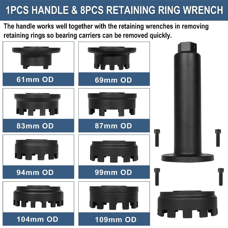 Kit de herramientas de llave de tuerca de anillo de retención de retenedor de portador inferior compatible con unidades de conducción y fuerabordas Yamaha Honda Suzuki Mercury MerCruiser