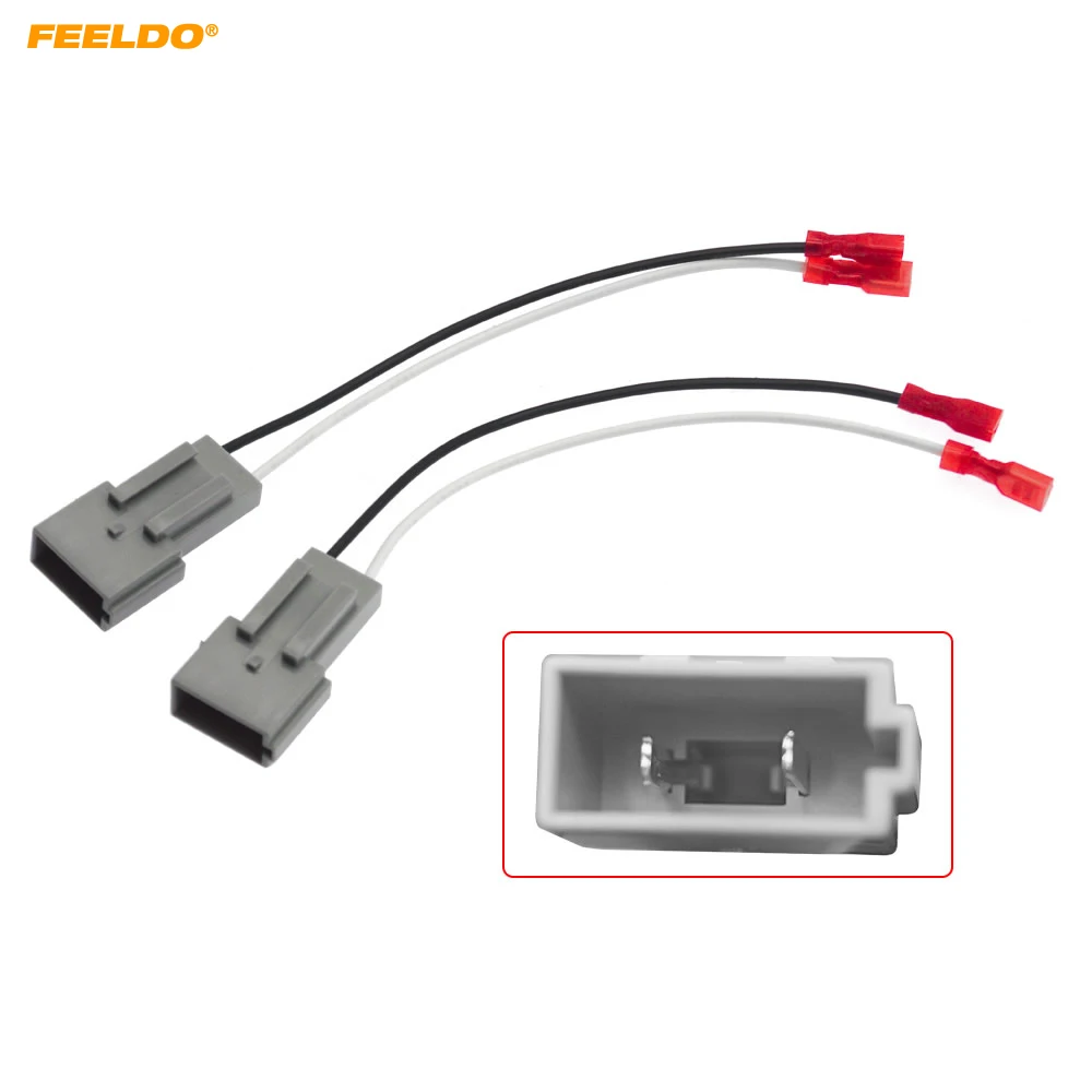 FEELDO 2pcs Car 2Pin Stereo Speaker Wire Harness Adaptors For Ford Mercury/Lincoln/Mazda Auto  Replacement Wiring Cables #HQ4537