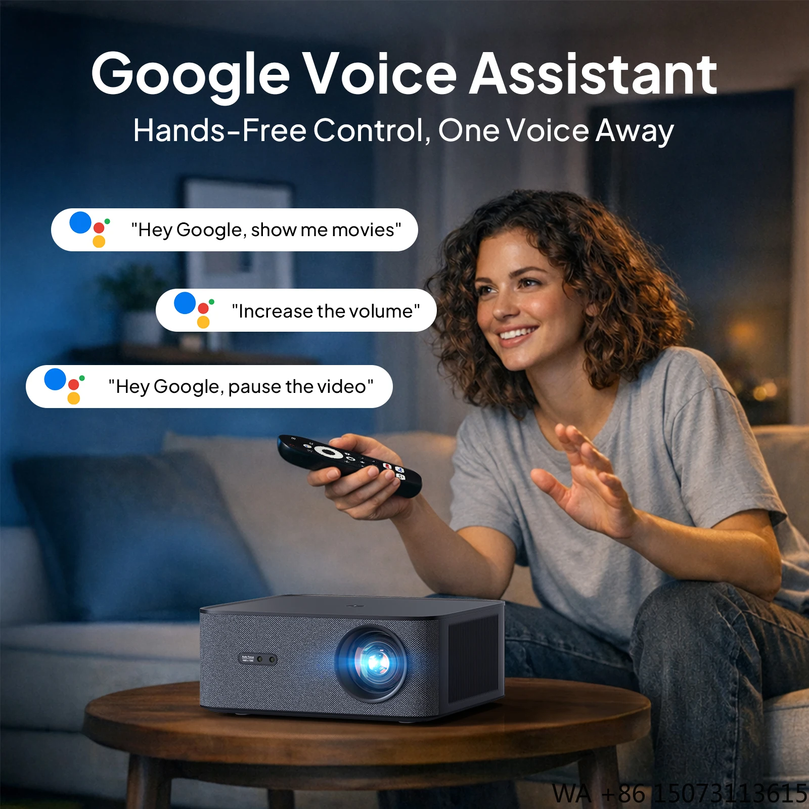 

Умный проектор для домашнего кинотеатра с Google TV, высокой яркостью, Full HD 1080P LED, новинка, компактный дизайн