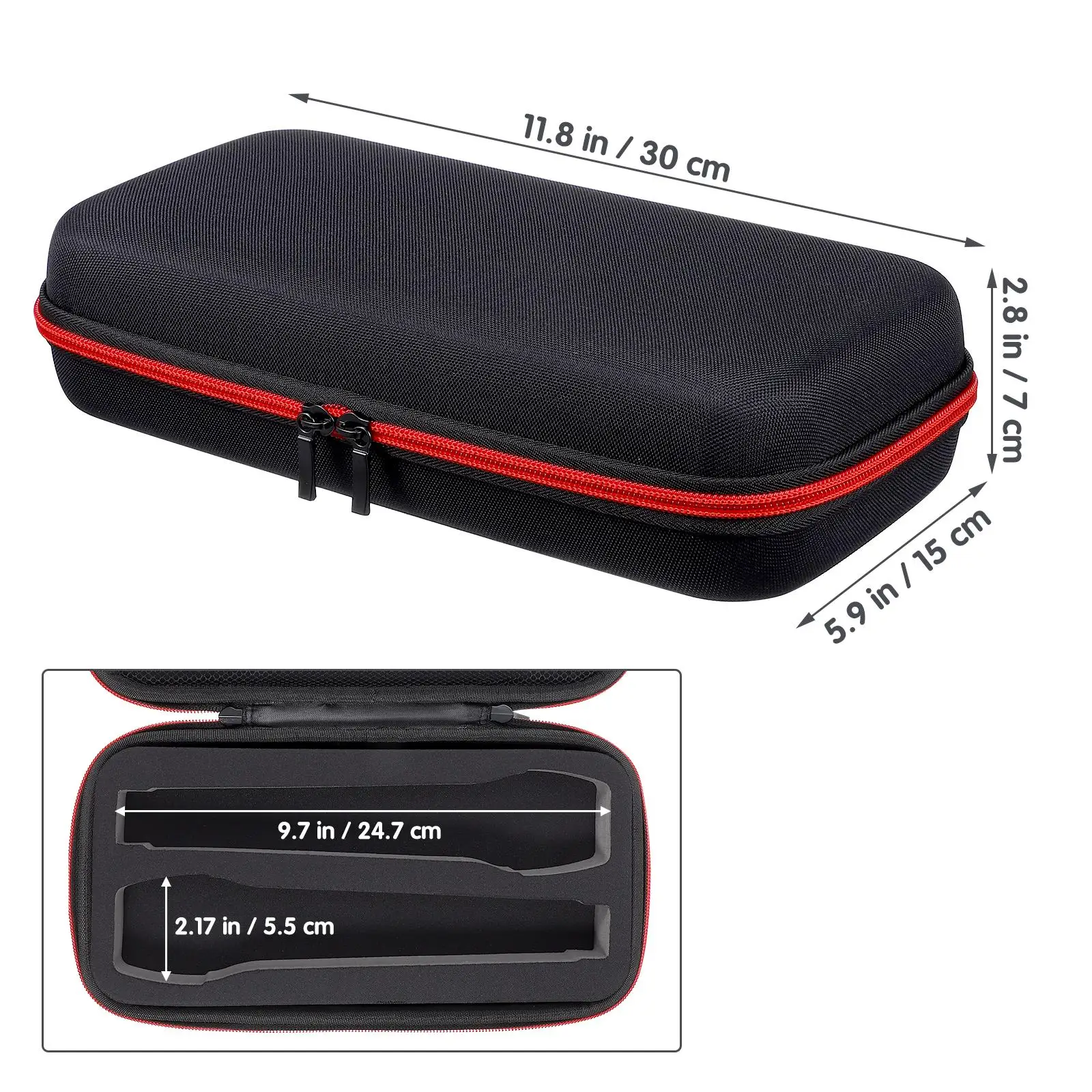 

Wireless Microphone Storage Bag Large Capacity Black Tote Zipper Case Sponge Material Mic Pouch Bag Accessories Portable Video
