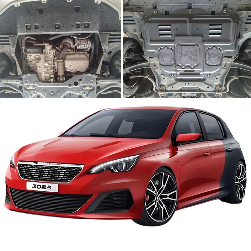 Car Accessories Black Under Engine Guard Mudguard Board Splash Shield Mud Fender Plate Panel For Peugeot 308 2012-2019 1.6L 2.0L