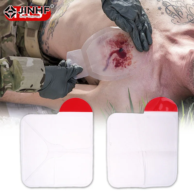 

Square Medical Chest Seal Vented Dressing Bandage First Aid Kit Rescue Chest Seal Outdoor Emergency Medical Tool