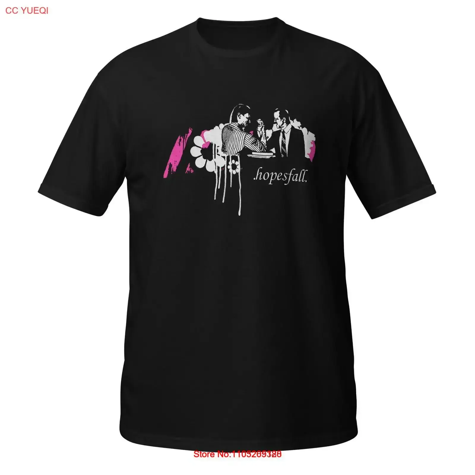 HOPESFALL Arm Wrestling Match Post Hardcore Screamo Emo Band T Shirt vintage Washed Stretched streetwear Comfortable Unisex