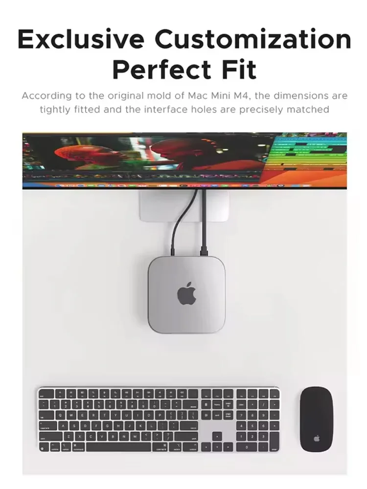PHIXERO TPU Protective Case for Mac Mini M4 M4 Pro Shockproof Scratch-resistant Slim Fit Cover with Precise Cutouts