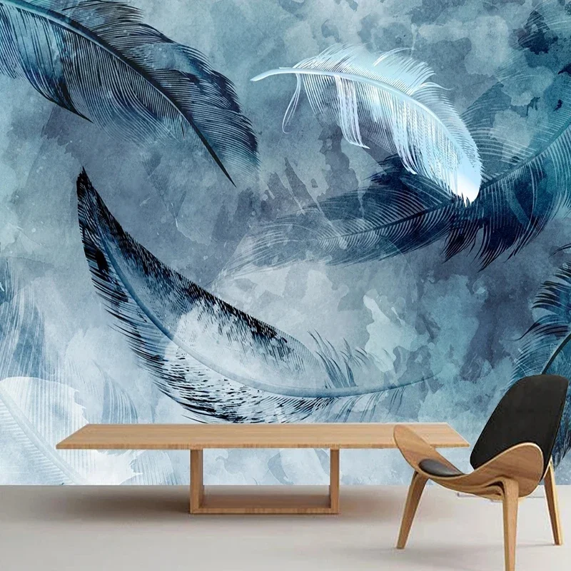 Custom 3D Photo Wallpaper Nordic Vintage Feather Bedroom Dining Room Kitchen Backdrop Mural Home Decor Wallpaper For Living Room
