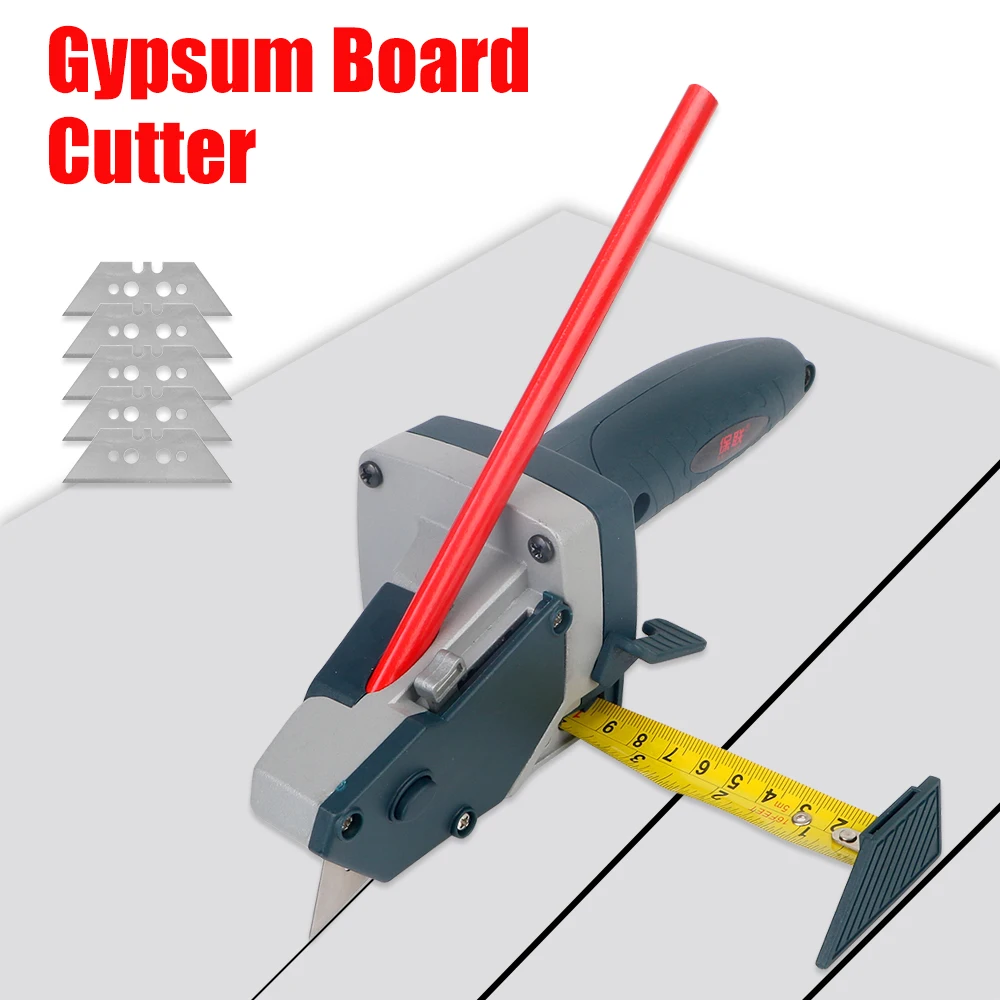 

Plasterboard/Gypsum Board Edger & Cutter - Integrated 5M Tape Measure & Drywall Marking Tool (Precision-Cut for Woodworking)