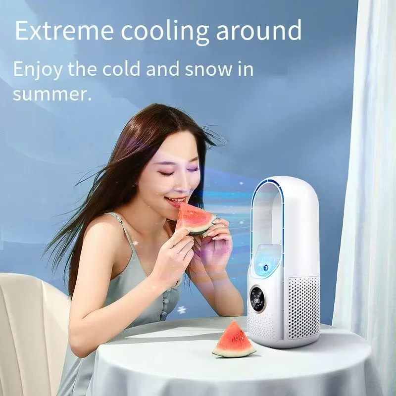 Vaneless Portable Mini Desktop Humidifying Fan Usb Charging Silent Operation Cooling Spray Air Conditioning Level Cool.