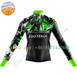 Zootekoi New Winter Thermal Fleece Long Sleeve Cycling Jersey Chaqueta Ciclismo Men Bike Clothing Jacket Mtb Bicycle Warm Coat