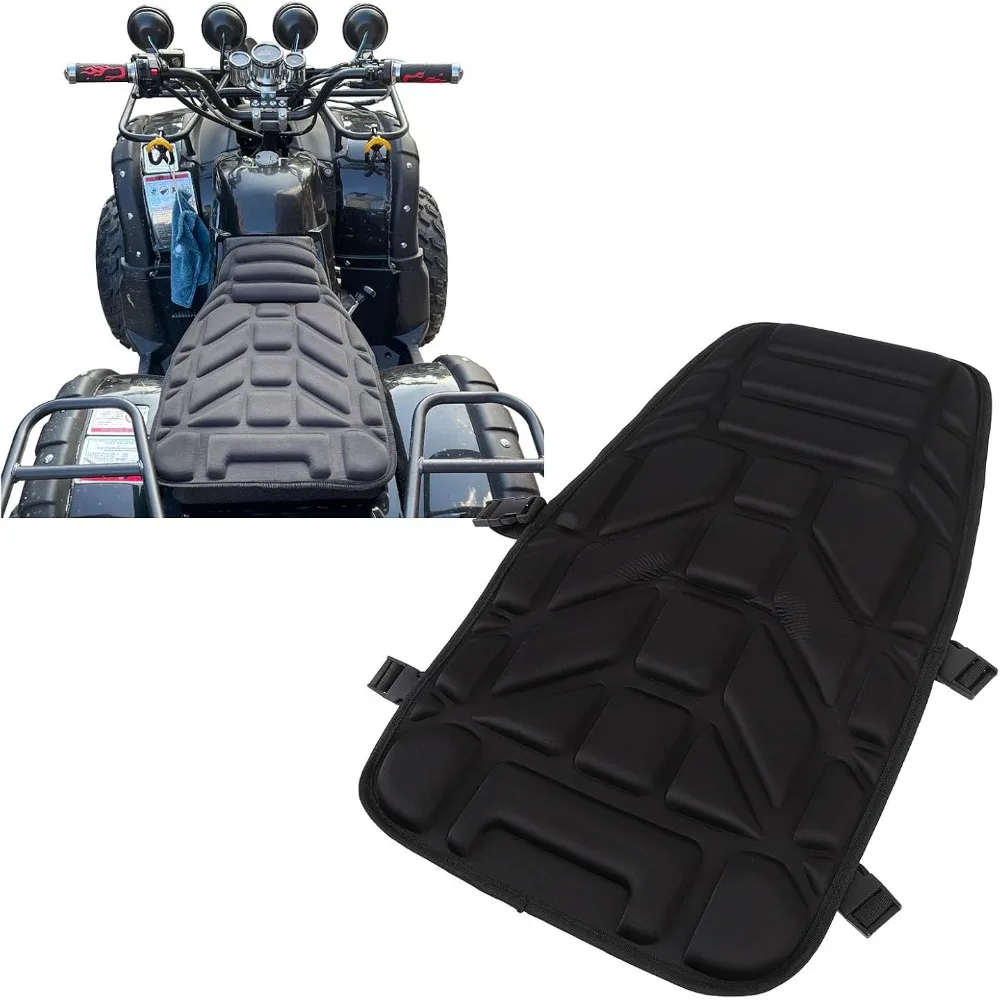 クッション付きatvシートカバー、通気性のある黒色のバイクシートパッド、evaオックスフォード生地を使用したバイクシートプロテクター、オフロード走行用。