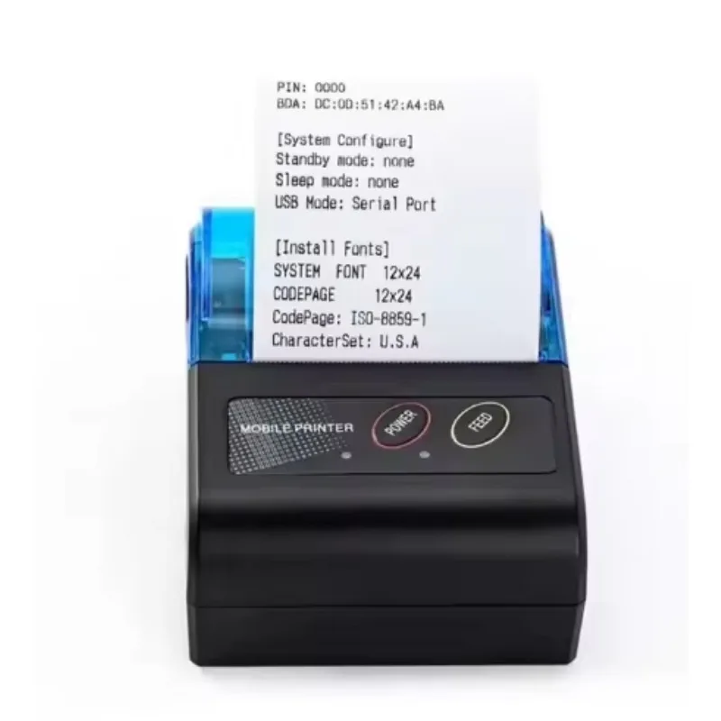 Portable 58mm Thermal Printer Machine 2 Inch POS System for Bluetooth Receipt Barcode Sticker Wireless in Stock