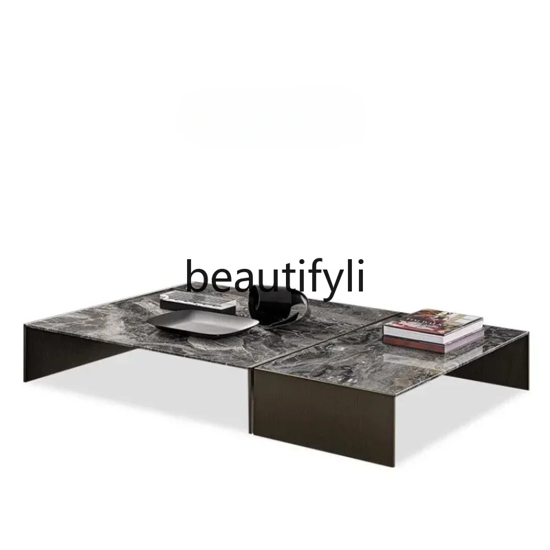 

A16 Italian minimalist light luxury designer high-end square combination living room home coffee table
