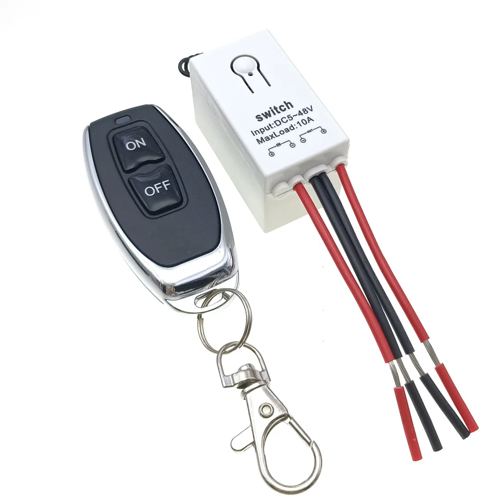 433MHz RF Remote Control Switch Connector DC 5V 12V 24V 36V 48V 10A Relay Module Receiver Transmitters ON OFF Remote Control