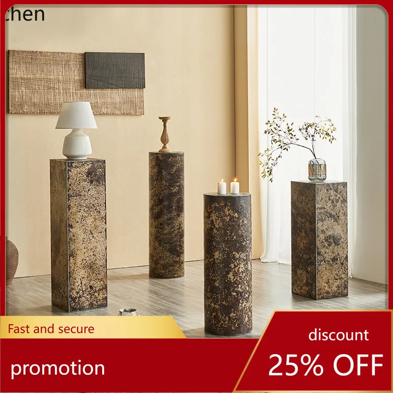 

CZ Wabi-Sabi Style Metal Stool Homestay Ornament Plant Stand Vintage Storage Rack Balcony Flower Table Base