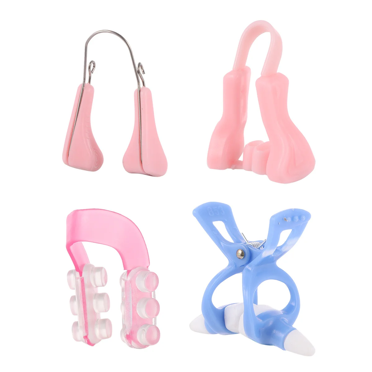 

4pcs Shaper Silicone Nose Bridge Straightener Clip For Droopy Tip Correction Nose Shaping Tool Face Sculpting Device