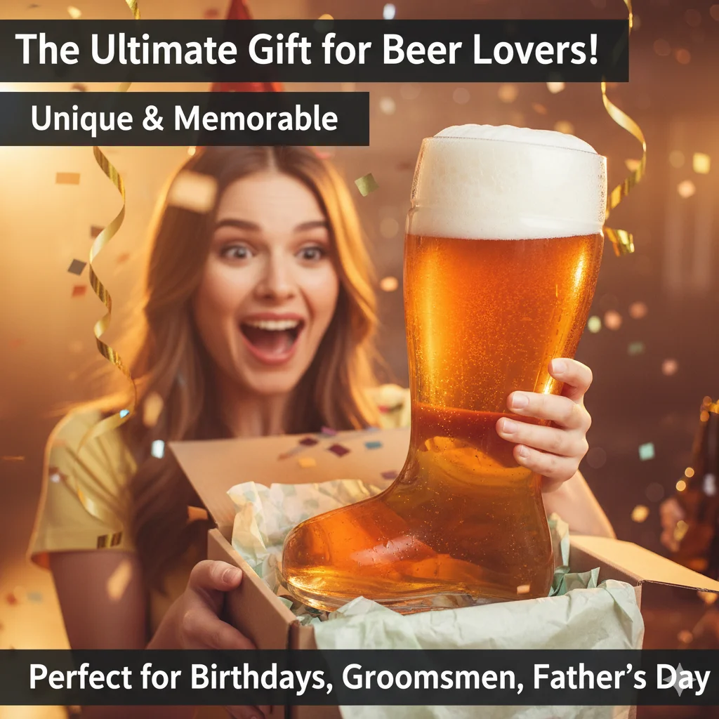 

Boot Beer Glass Mug Large Capacity Crystal Cup Unique Transparent Glassware for Home Bar Cold Drinks Party or Funny Gifting Use