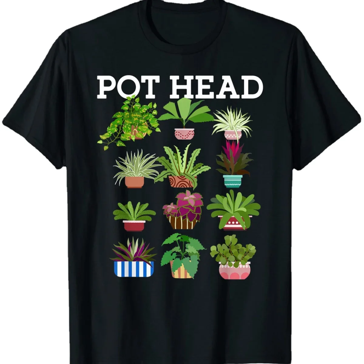 Gardening Potted Plant Pun Pothead Pot Head T-Shirt. Premium Cotton Short Sleeve O-Neck Mens T Shirt New S-3XL