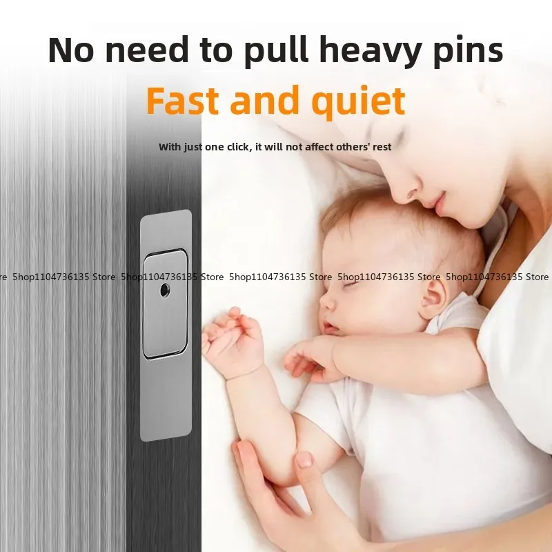 Invisible Magnetic Automatic Wooden Door Mother and Child Door Dark Latch Bolt, One Click To Open Folding Door Latch Lock