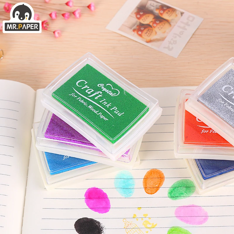 Mr.Paper 15 Model Single Colour Ink Pad Creative Handbook Diy Journal Stamp Accessories Handmade Art Supplies Student Stationery