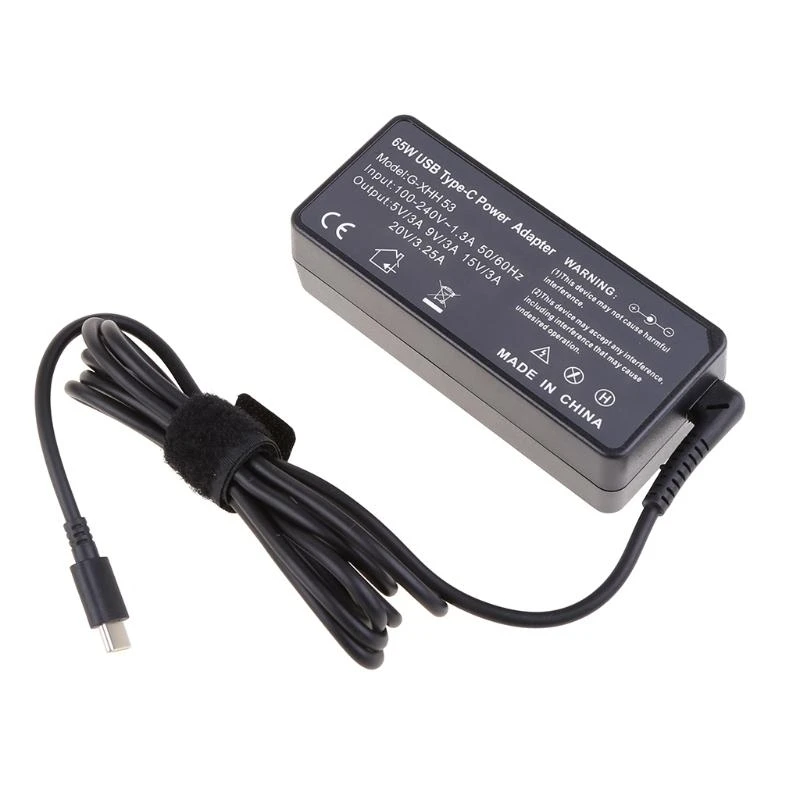 Adaptador potencia cargador tipo C PD 65W Cargador rápido USB C 4.45x1.93x1.14in