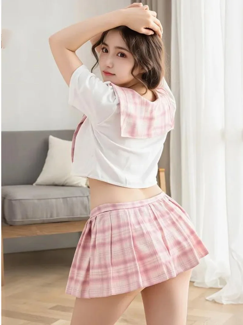 

Grid Pure Desire College Set Large JK Uniform Butt Exposed Temptation Dress Charming Cute Sweet Playful Comfortable Sexy CX6A