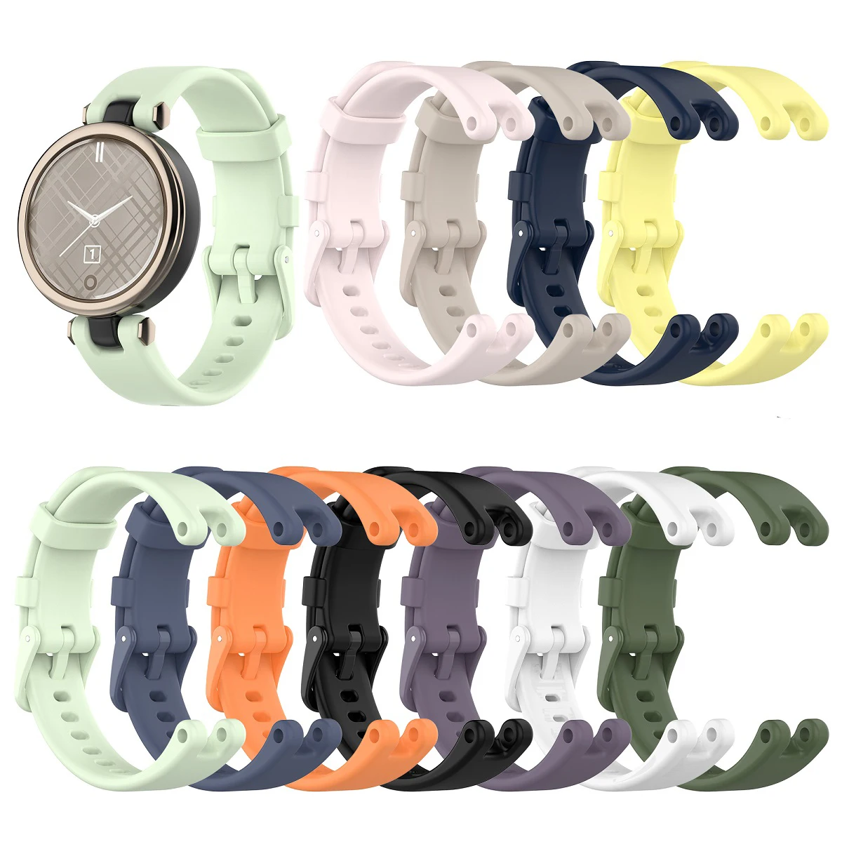 สายนาฬิกาข้อมือซิลิโคนสำหรับผู้หญิงสายรัดสมาร์ทวอท์ชสร้อยข้อมือกีฬาฟิตเนสของ Garmin Lily