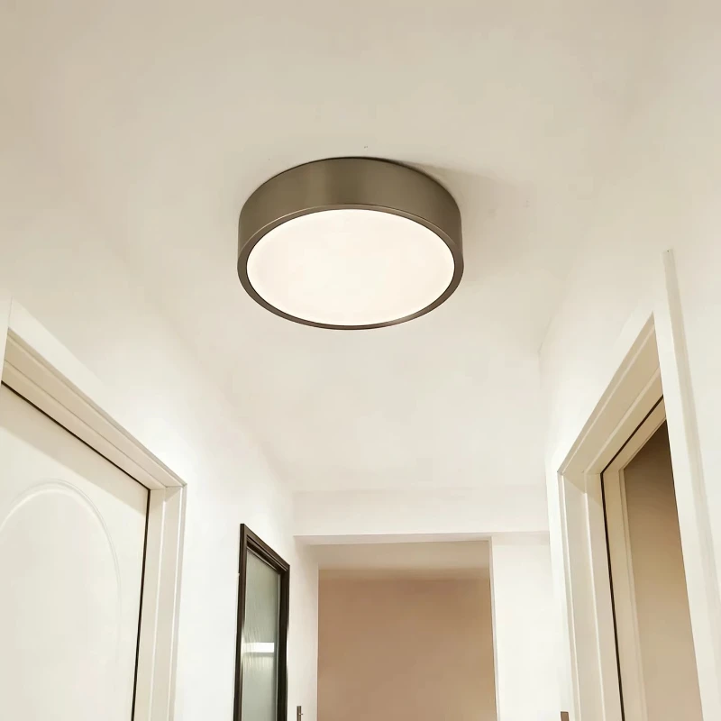 Industrial Silver Metal Ceiling Light Bauhaus Minimalist Ceiling Lamp for Corridor Aisle Balcony Bedroom Dining Room Home Decor