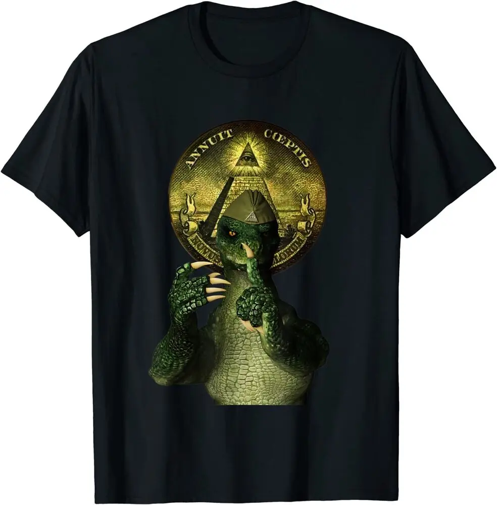 Reptilians Illuminati Conspiracy Theorist Aliens Tee T-Shirt For Men Clothing Women Short Sleeve Tees