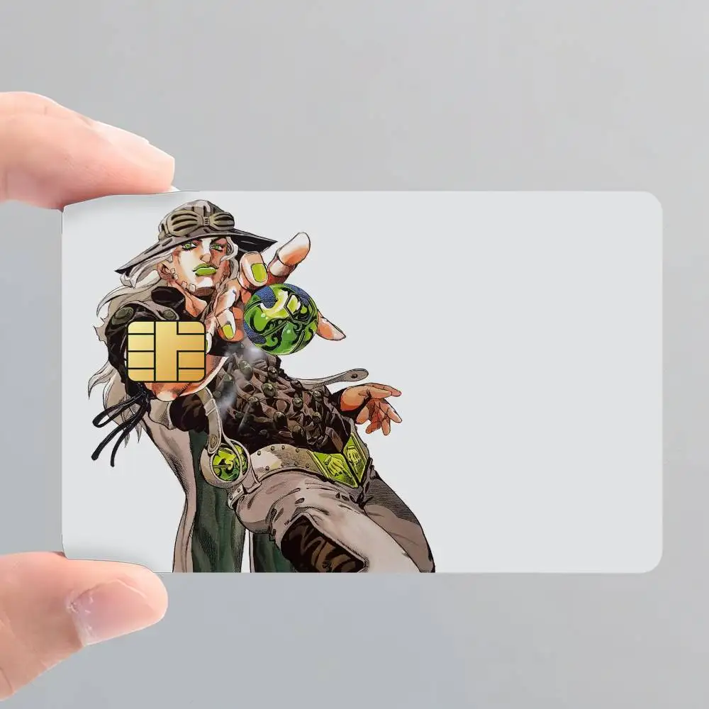 J-JoJo's B-Bizarre Adventure S-Steel Ball Run Card Stickers for Bank Access Protective Waterproof Film Cover Sticker Surprise