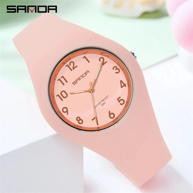 SANDA 6056 New Fashion Trend Women\'s Watches Sports 5Bar Waterproof Wristwatch for Woman Watch Casual Clocks Relogio Masculino