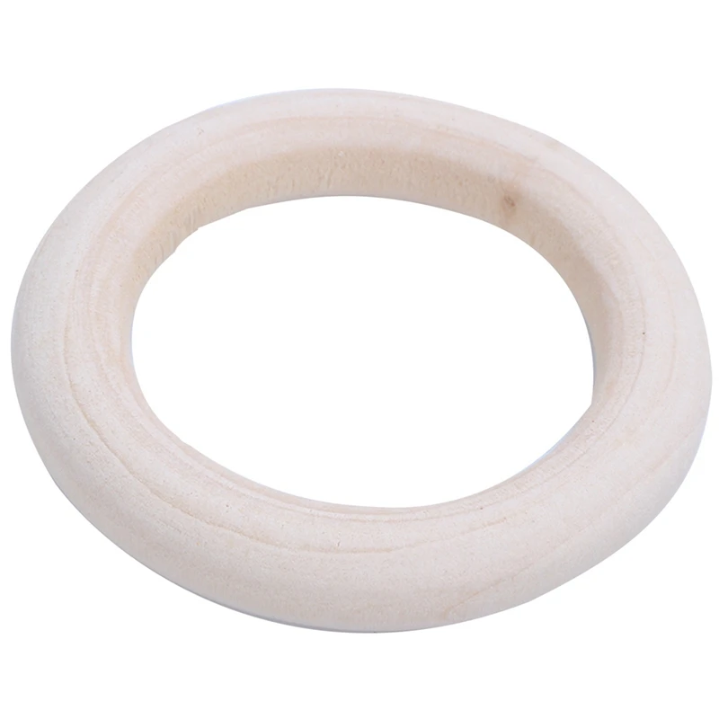 4X Natural Wooden Rings, Diameter 50Mm