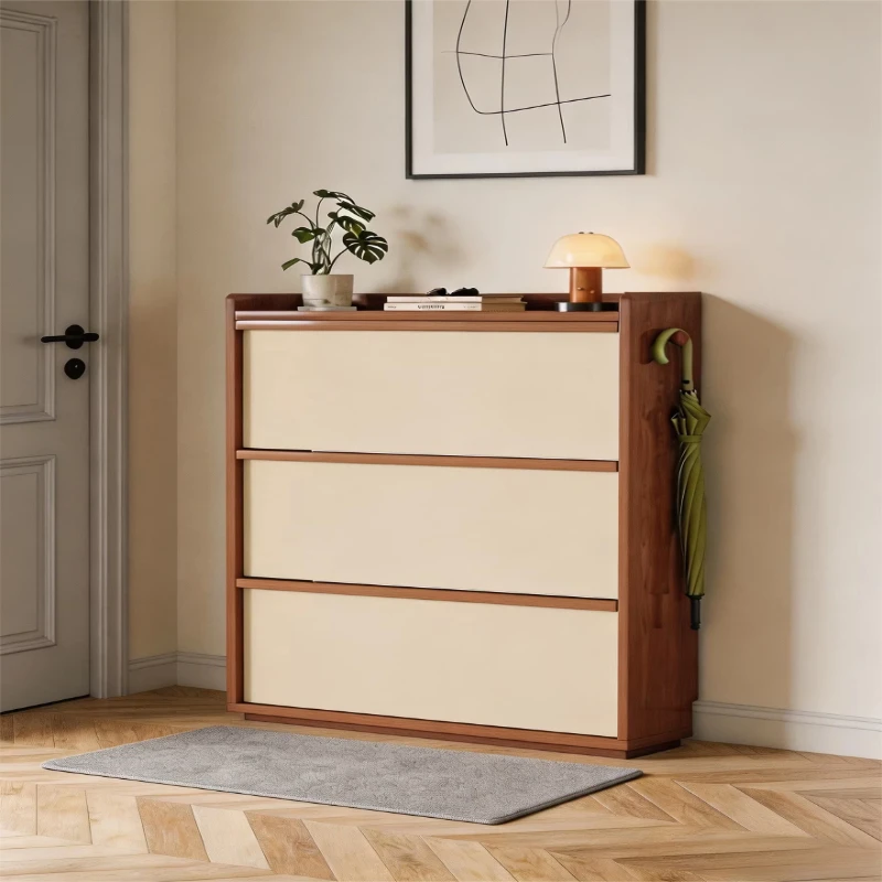 LH1 entrance shoe cabinet household ultra-thin tipping bucket shoe cabinet integrated storage against the wall