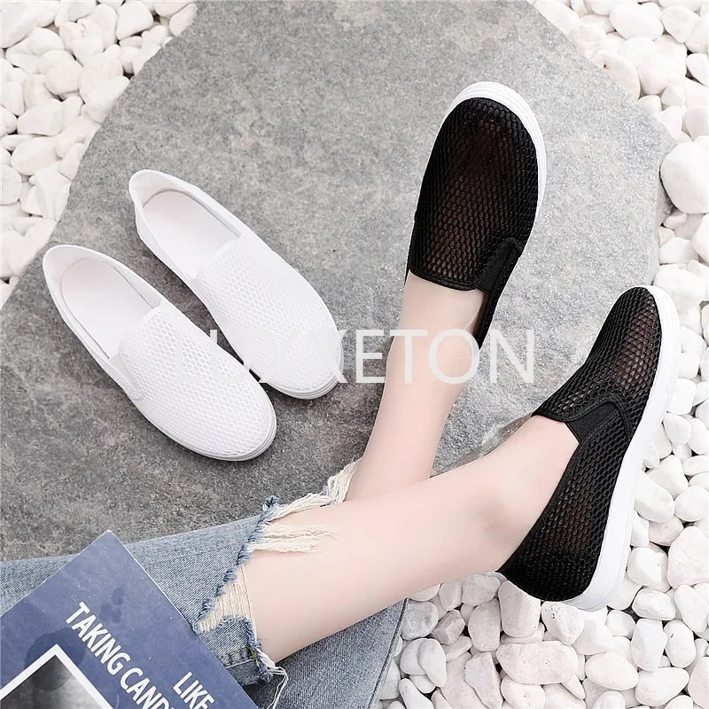 Spring/Summer Korean version Womens Shoes Mesh Breathable Leisure Walking Fashion Anti slip Lightweight Shallow Mouth Flat Shoes