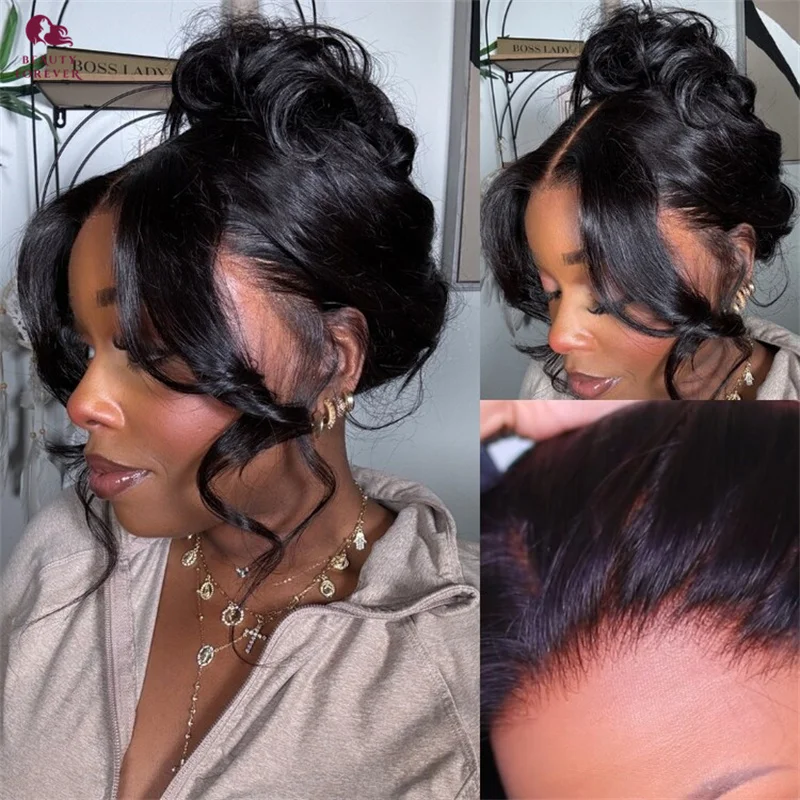 

Beauty Forever HD Настоящая кожа головы Бесклеевой парик Парик из натуральных волос 13x4 Bye Knots HD Кружевной фронтальный парик из человеческих волос