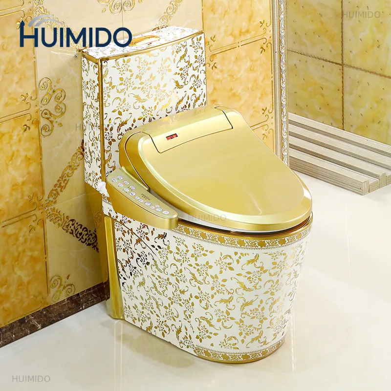 European retro toilet gold smart toilet cover instant toilet cover full automatic cleaning and drying