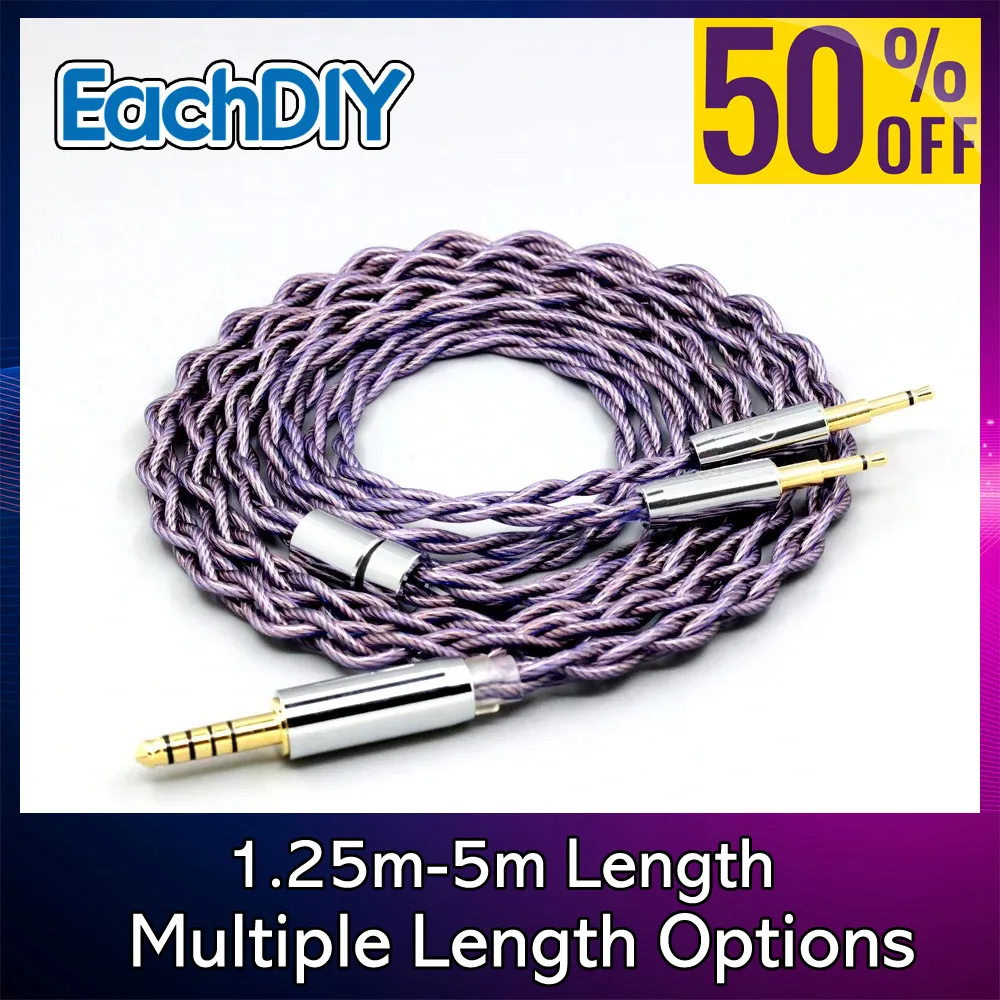 Type2 Litz 1.8mm 140 Cores 7N OCC Sleeve Earphone Cable For Abyss Diana Acoustic Research AR-H1 Advanced Alpha GT-R Headphone