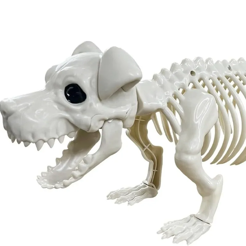 Halloween Detachable Dog Skeleton Prop Cute Simulated Bone Figurine Yard Ornament for Outdoor Courtyard Scene Layout Spooky