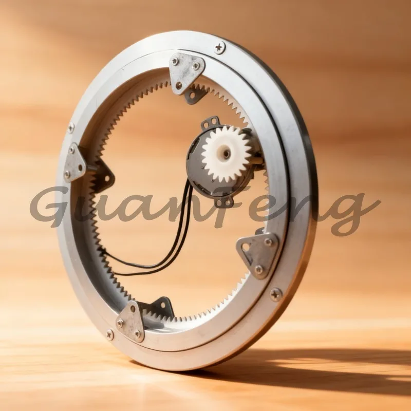 Aluminum Alloy Motorized Rotating Turntable, 250mm Diameter, 220V 3RPM Electric Swivel Plate for Dining Table & Exhibit Display