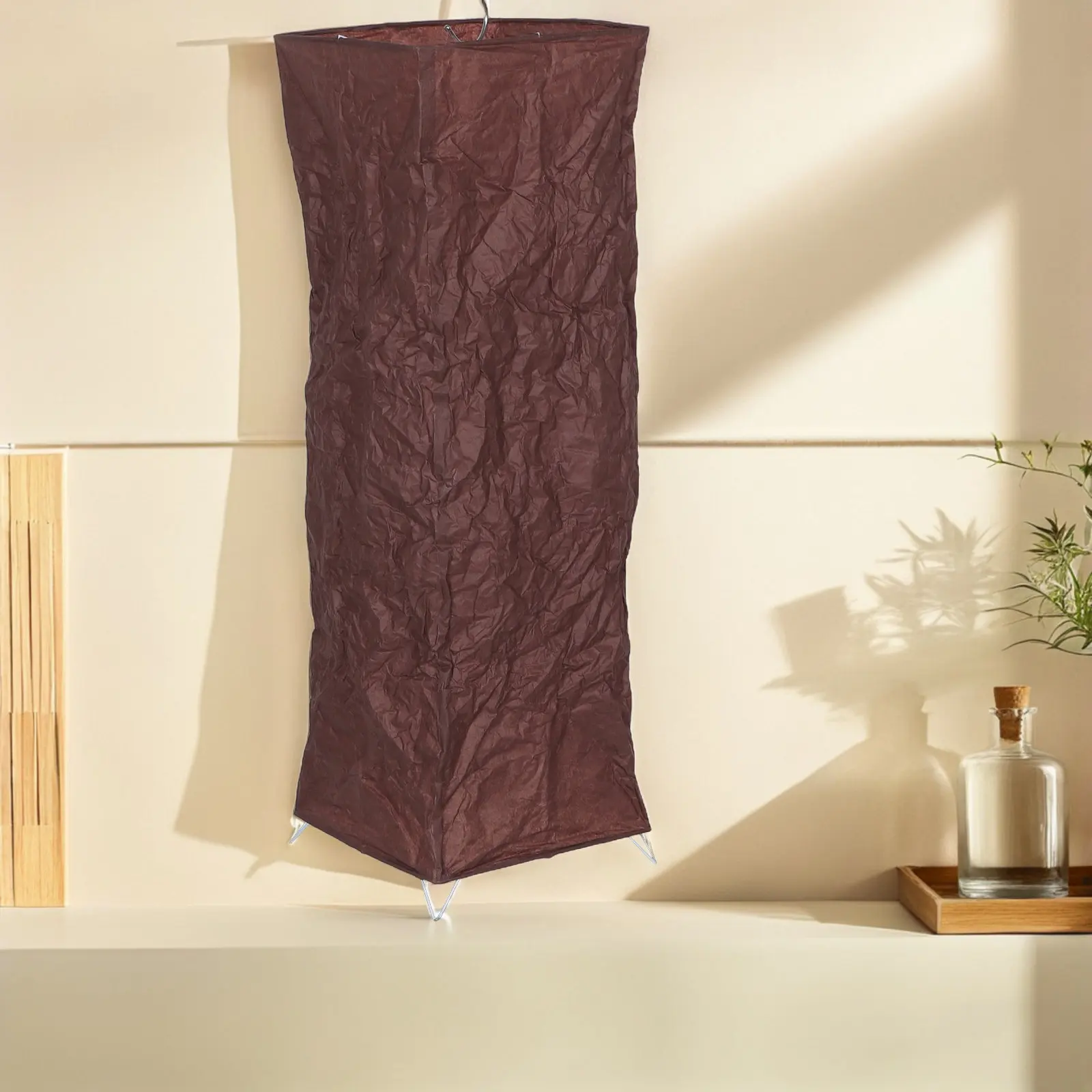 Lamp Shade Japanese Folding Lampshade 49 Inch Floor Asian Style Bedroom Decorative Foldable Paper Brown Replacement Column