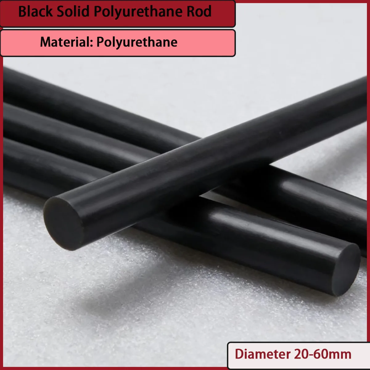 

Black solid polyurethane rod with a diameter of 20-60mm is used for mechanical parts, transmission components, etc