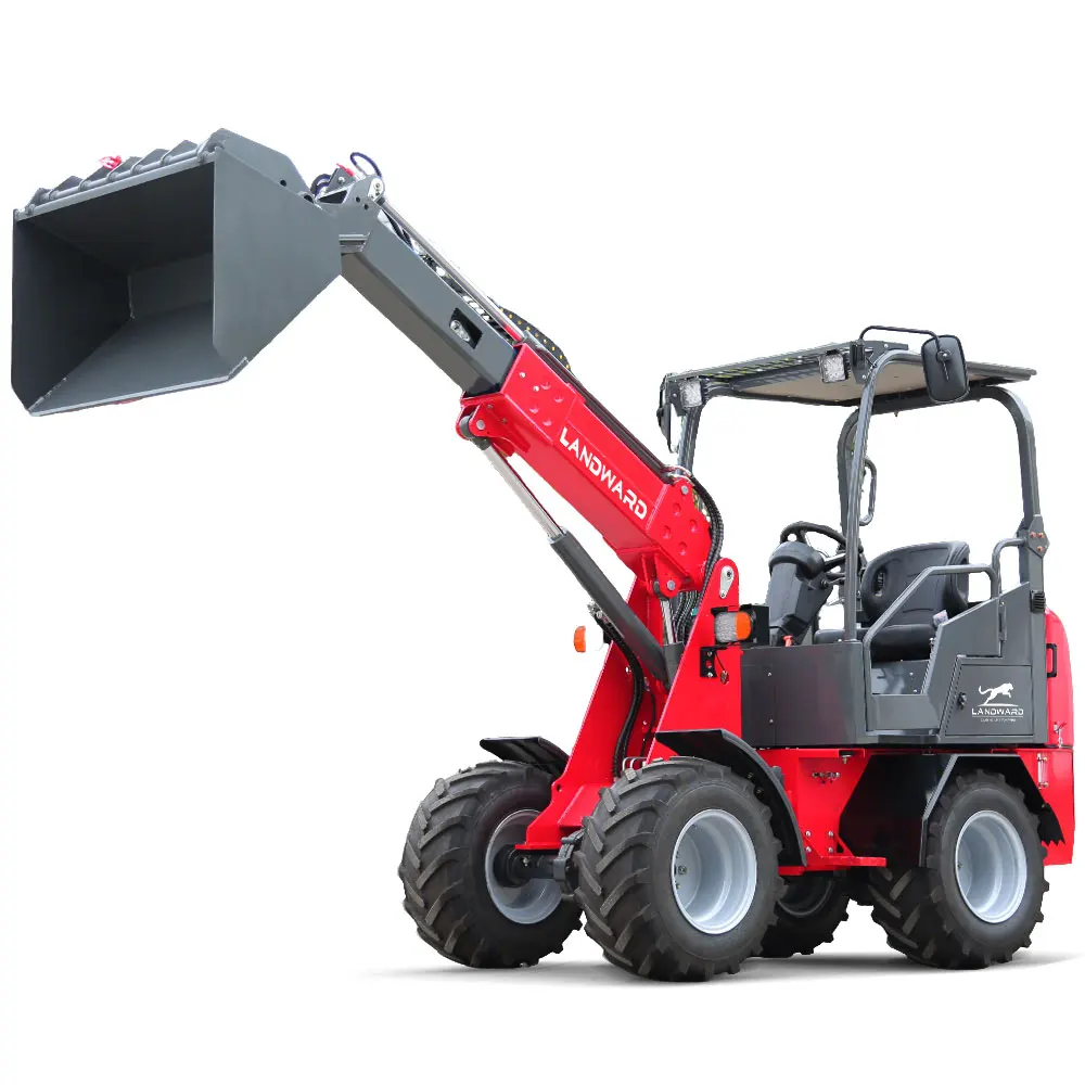 Mini 4WD Compacte Wiellader 2500kg Draagvermogen CE EPA Dieselmotor Gearticuleerde Landbouwlader Nieuwe Lader Dubbele Trommelremmen Aanpasbaar