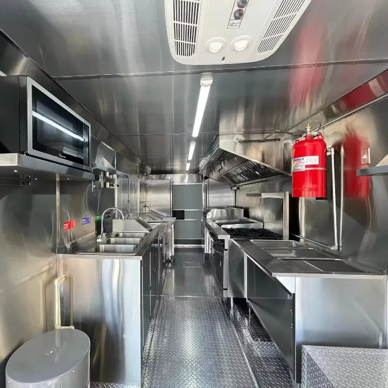Mobile Food Truck with Smooth Wheels Flexible Moving Catering Trailer for Multi Location Business