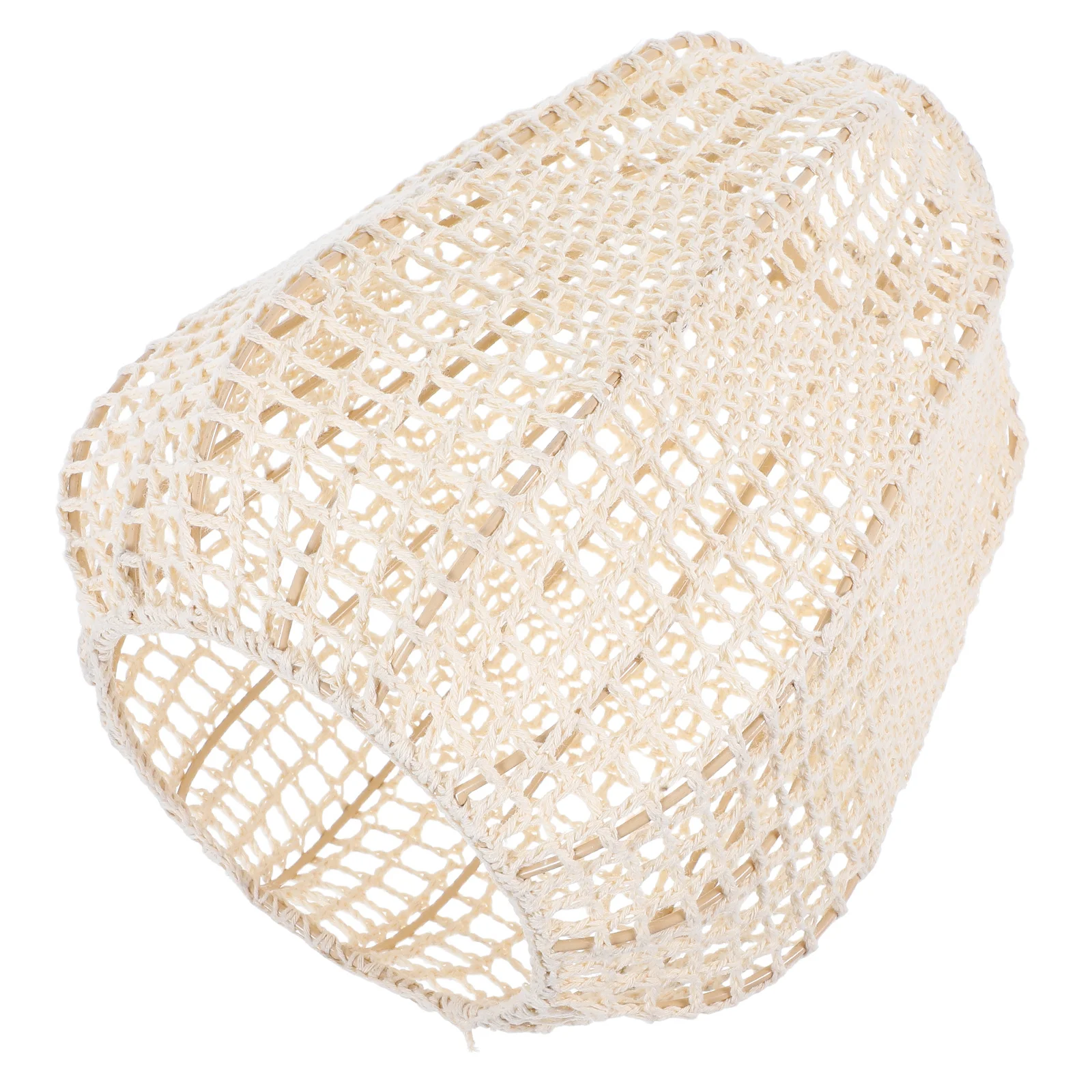 

Boho Cotton Rope Lampshade Handcrafted Woven Pendant Light Cover for Living Room Bedroom Beige Drum Cage Sconce Chandeliers