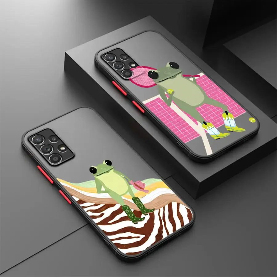 Phone Cover Case for Samsung Galaxy A36 A53 A35 A73 A33 A54 A52S A72 A16 A15 A17 A52 A34 A14 A23 A56 A55 Fashion And Trends Frog
