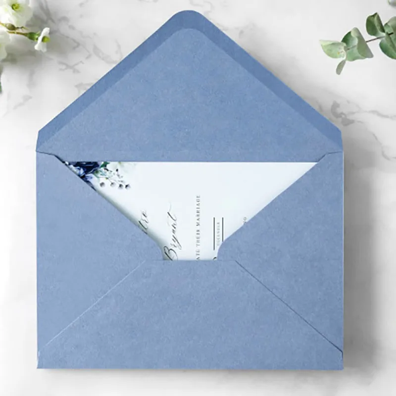 Enveloppes bleu brume 18x13cm, 120g, pour lettre d'amour manuscrite, carte de vœux d'anniversaire, invitation de mariage, emballage professionnel, 50 pièces