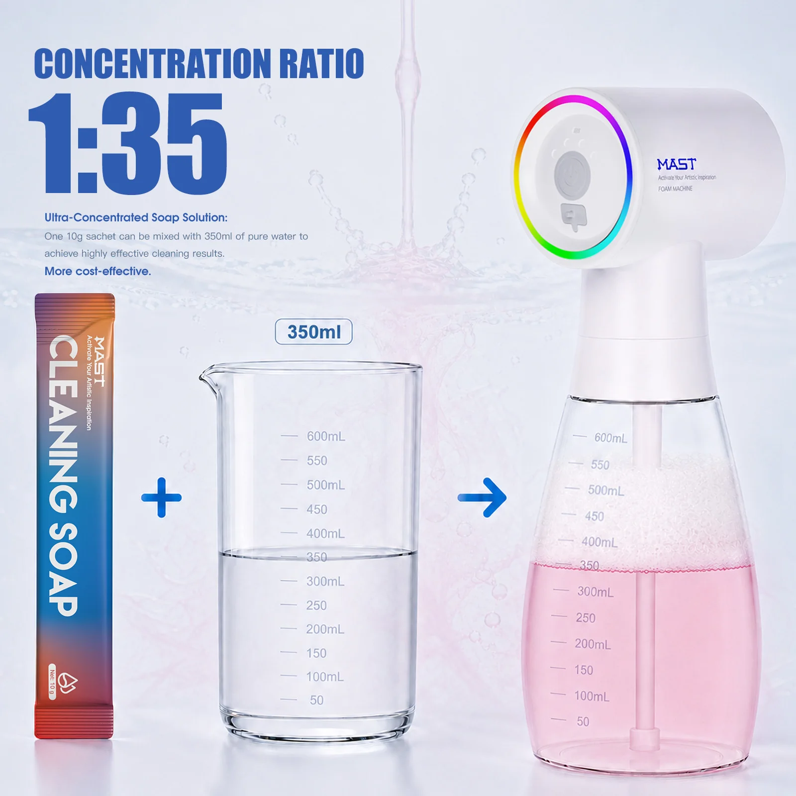 MAST Tattoo Cleaning Soap Efficient Skin Cleaning 10g×20Pcs Individually Packed Mild Non-irritating Tattoo Accessory Supplies