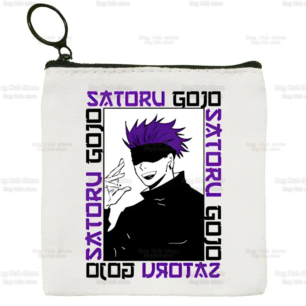 Jujutsu Kaisen Cartoon Canvas Coin Ryomen Sukuna Itadori Yuji Purse Small Zipper Okkotsu Yuta Gojo Satoru Key Bag Hand Gift Bag