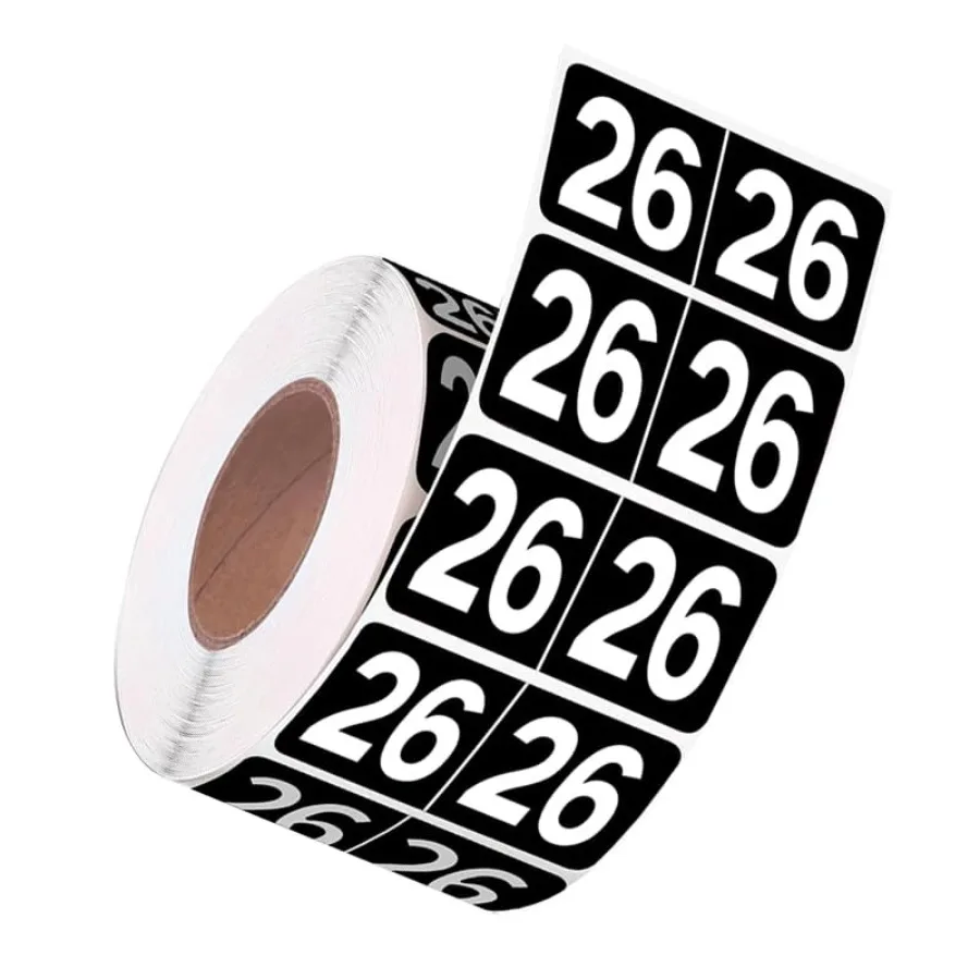 

500 Pieces 2026 Chart Stickers Rectangle File Folder Labels Self Adhesive Year Tabs Black Coded Office Supplies 1.57x0.78 for O