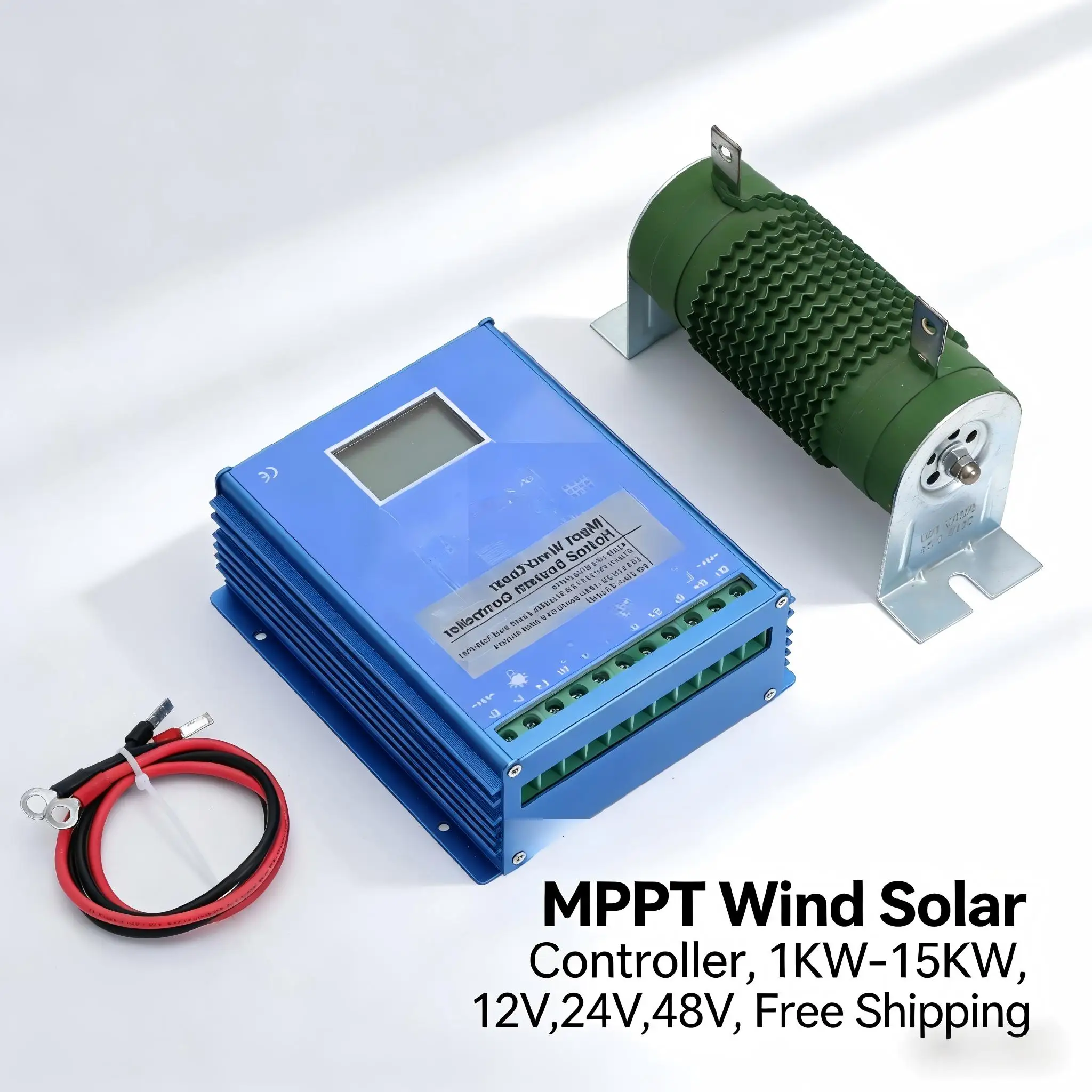 1kW 12V 24V 48V MPPT Wind Solar Hybrid Controller with LCD Display, Booster Charge Regulator for LiFePO4/Lead‑Acid Battery